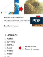 Análisis de cereales y derivados: métodos para arroz, trigo, harinas y más