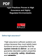 Agile Practices Proven in High Assurance and Highly Regulated Environments