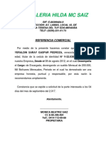 modelo Carta de Trabajo