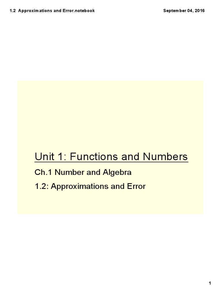 Approximations and Error in Calculations | PDF | Significant Figures ...