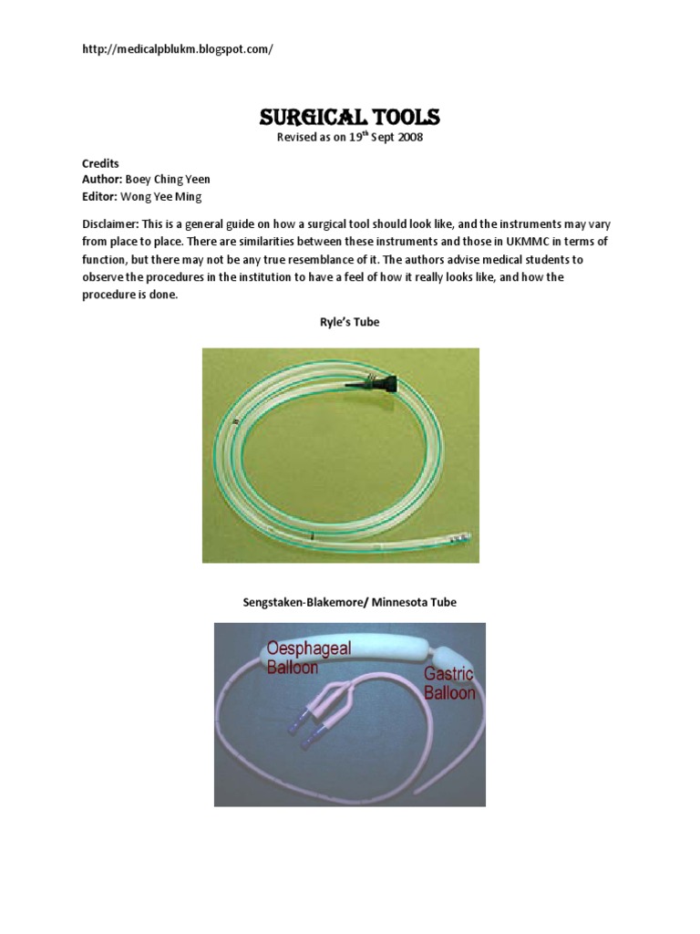 Surgery - Tools Revised | PDF