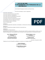 Ley Nº 08-1990 - Por La Cual Se Determinan Los Feriados de La República