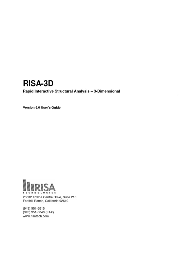 Risa-3D: Rapid Interactive Structural Analysis - 3-Dimensional | PDF ...