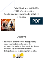 NORMA Oficial Mexicana NOM-031-STPS-2011, Construcción-Condiciones de Seguridad