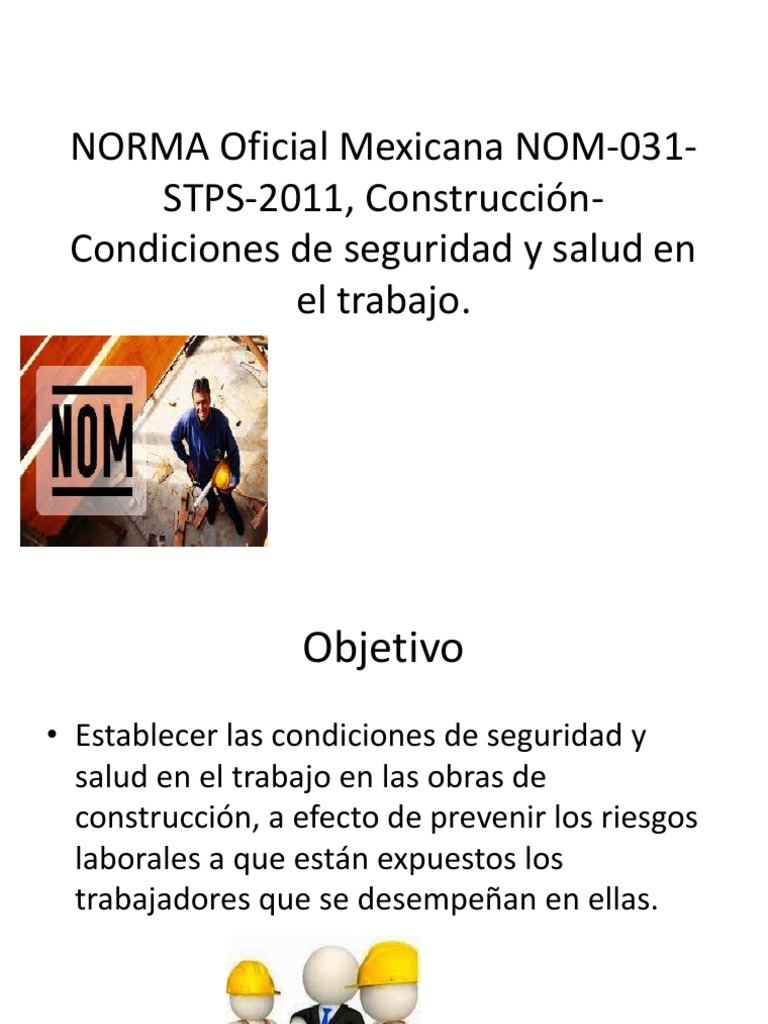 Norma NOM-031-STPS-2011 en Construcción | PDF | La seguridad | Derecho ...