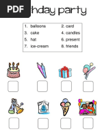 Birthday Party Simple Worksheet