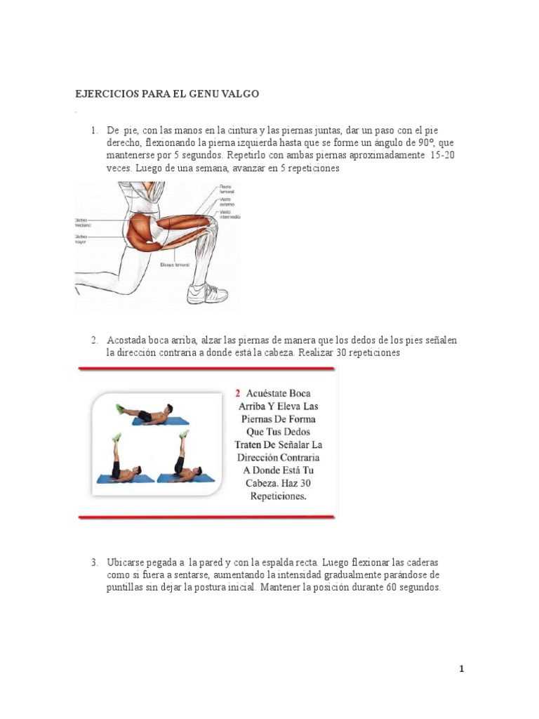 Ejercicios para corregir genu valgo | PDF | Deportes | Ocio