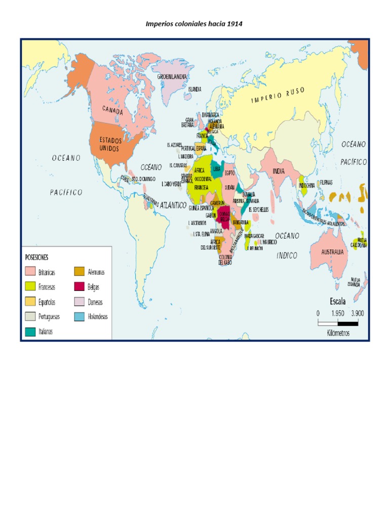 Posesiones Coloniales en 1914 | PDF