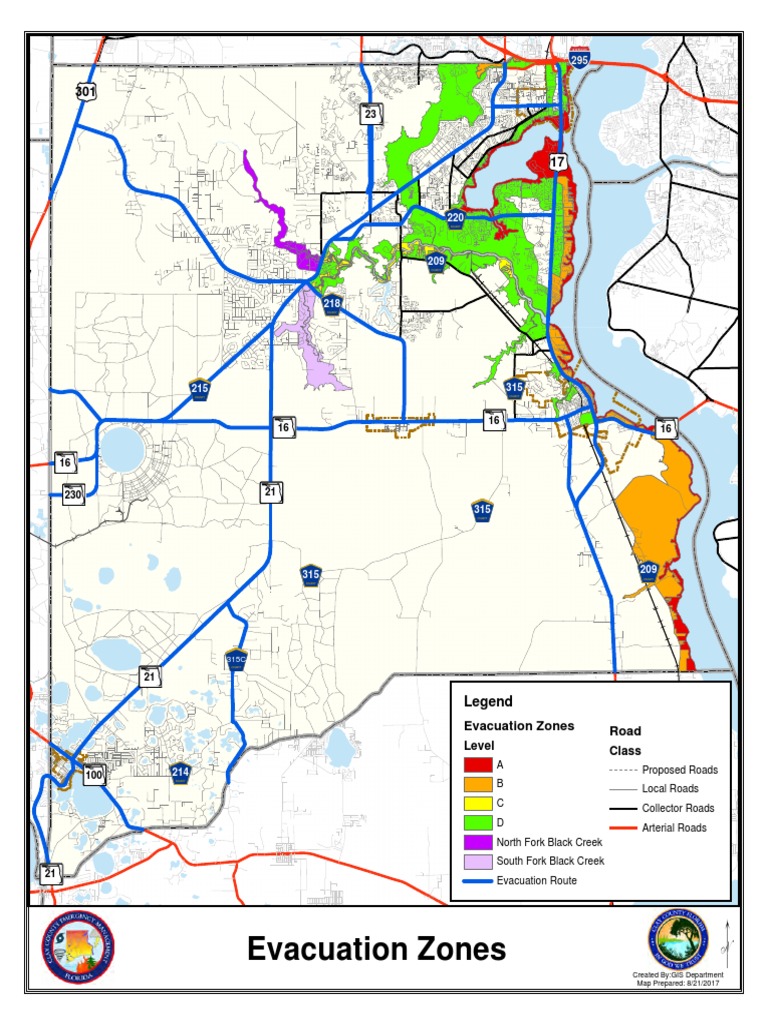 Clay County Evacuation Zones  PDF  Geographic Data And Information  Cartography