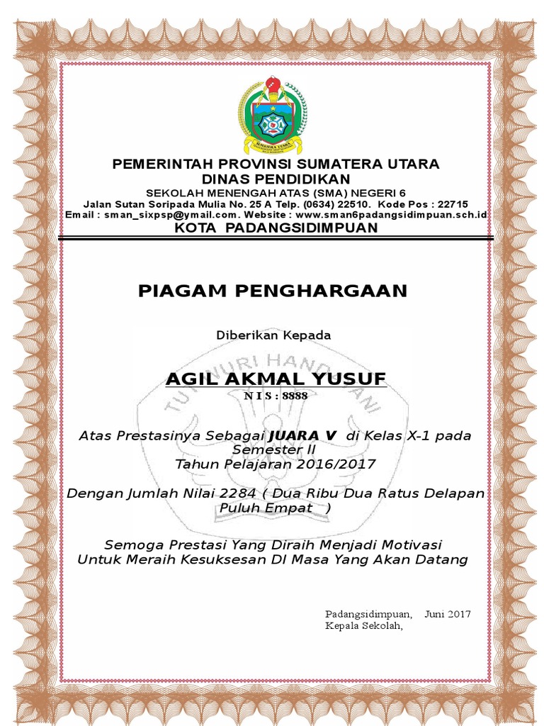 PIAGAM JUARA KELAS.doc
