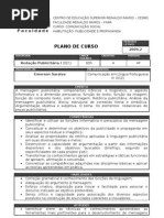 Redação Publicitária I - Plano de Curso 2009.2