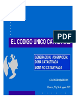 El Codigo Unico Catastral Generacion Asignacion