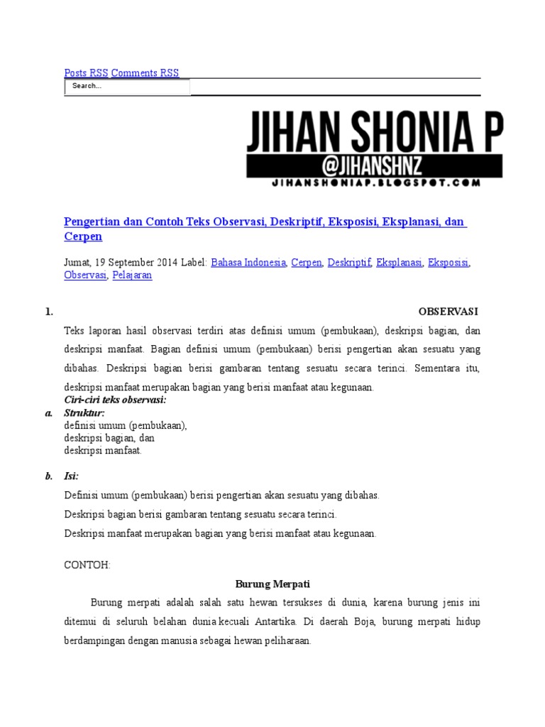 Contoh  Teks Deskripsi Tentang  Hewan Mosaicone  Contoh  Teks Deskripsi Tentang  Hewan Mosaicone