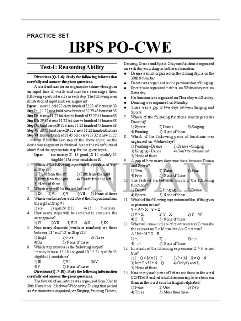 IBPS PO Practice (Old) | PDF | Voting | Elections
