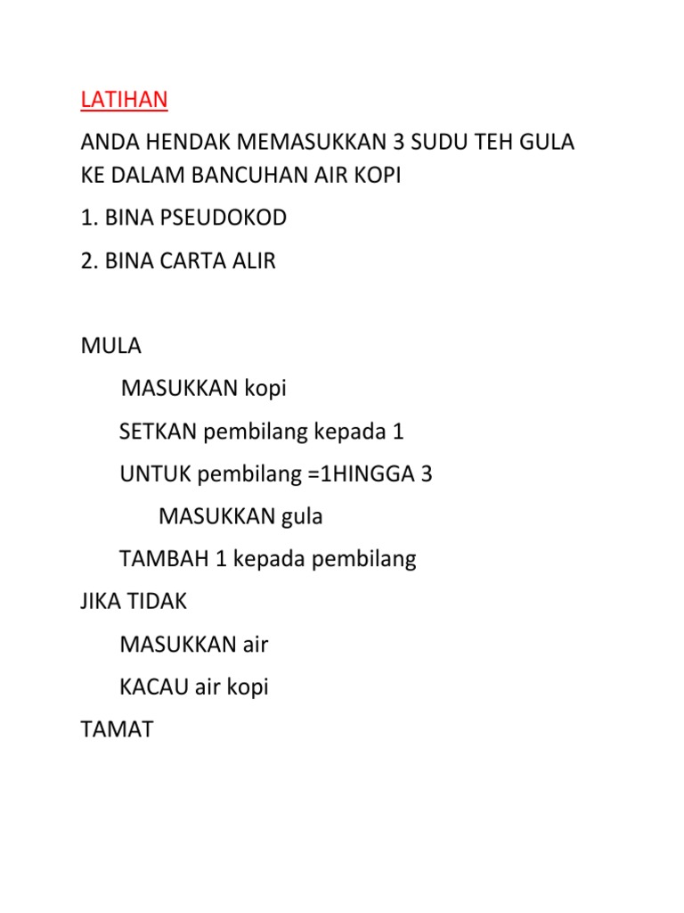 Latihan Struktur Kawalan For Pdf