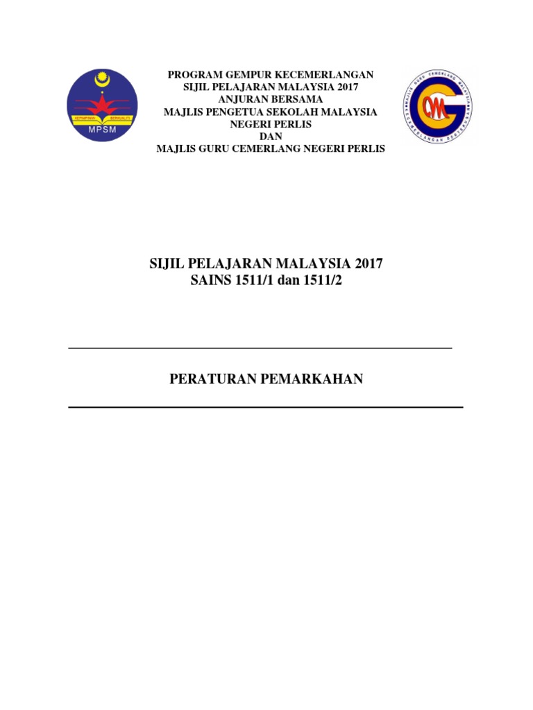 SKEMA SAINS K1 PERLIS 2017