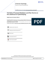 The Role of Parental Mediation and Peer Norms on the Likelihood of Cuberbullying