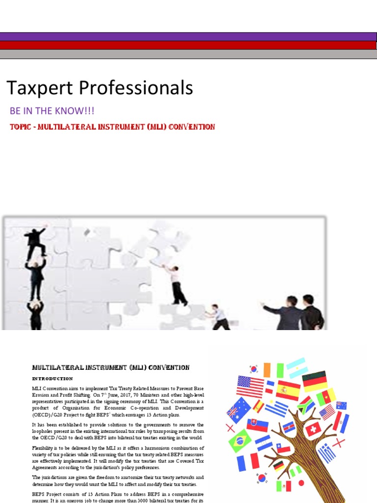 Multilateral Instrument (Mli) Convention PDF Treaty Ratification