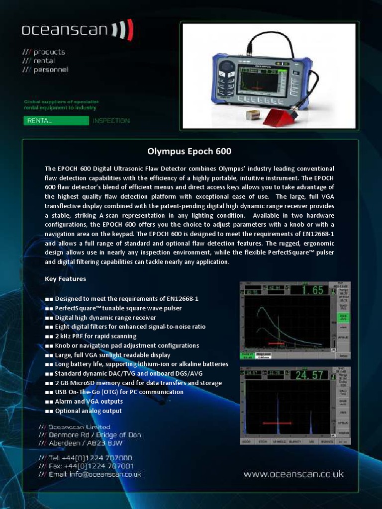 Olympus Epoch 600 Key Features Time Of Flight Mass Spectrometry