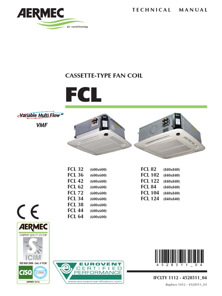 Aermec FCL Series Fan Coil Manual | PDF | Hvac | Air Conditioning