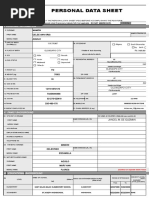 CS Form No. 212 Revised Personal Data Sheet - New