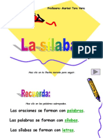 clasificación de las palabras por silabas