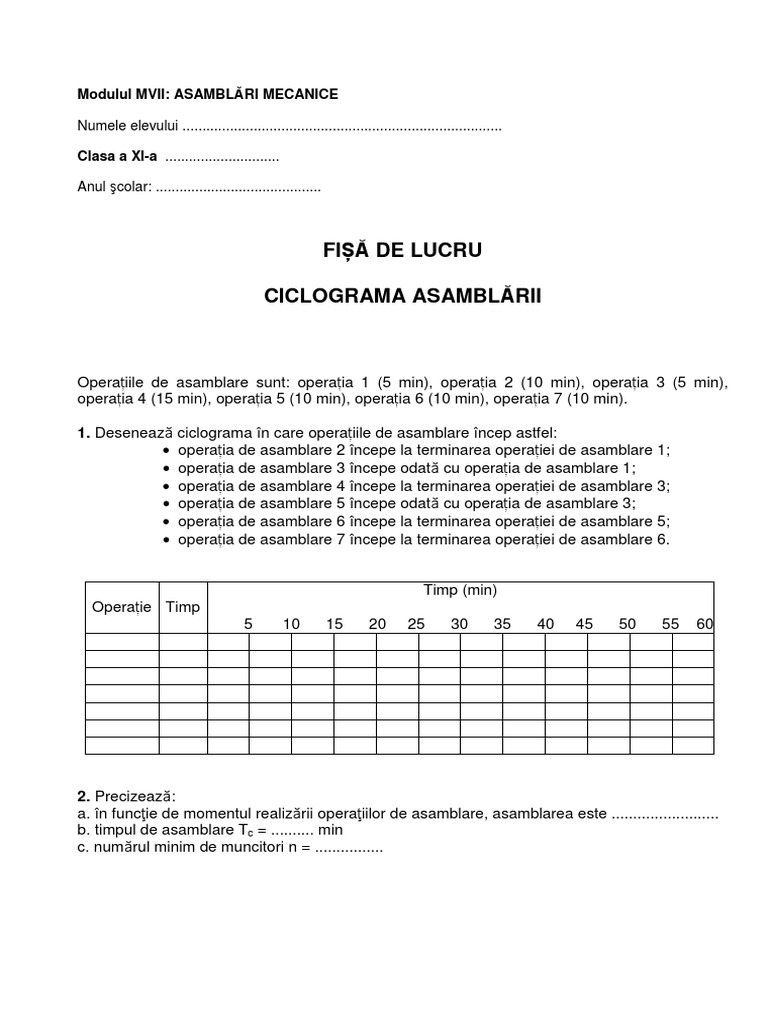 Ciclograme 2 Fisa Lucru | PDF