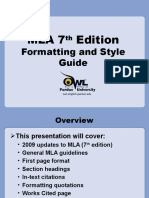 Mla 7 Edition: Formatting and Style Guide