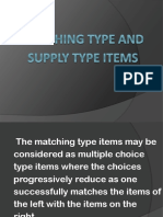 Matching Type and Supply Type Items