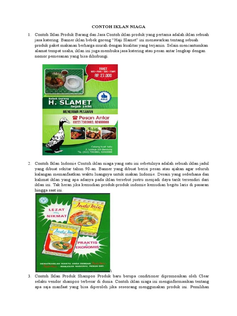 Contoh Iklan Niaga Pdf
