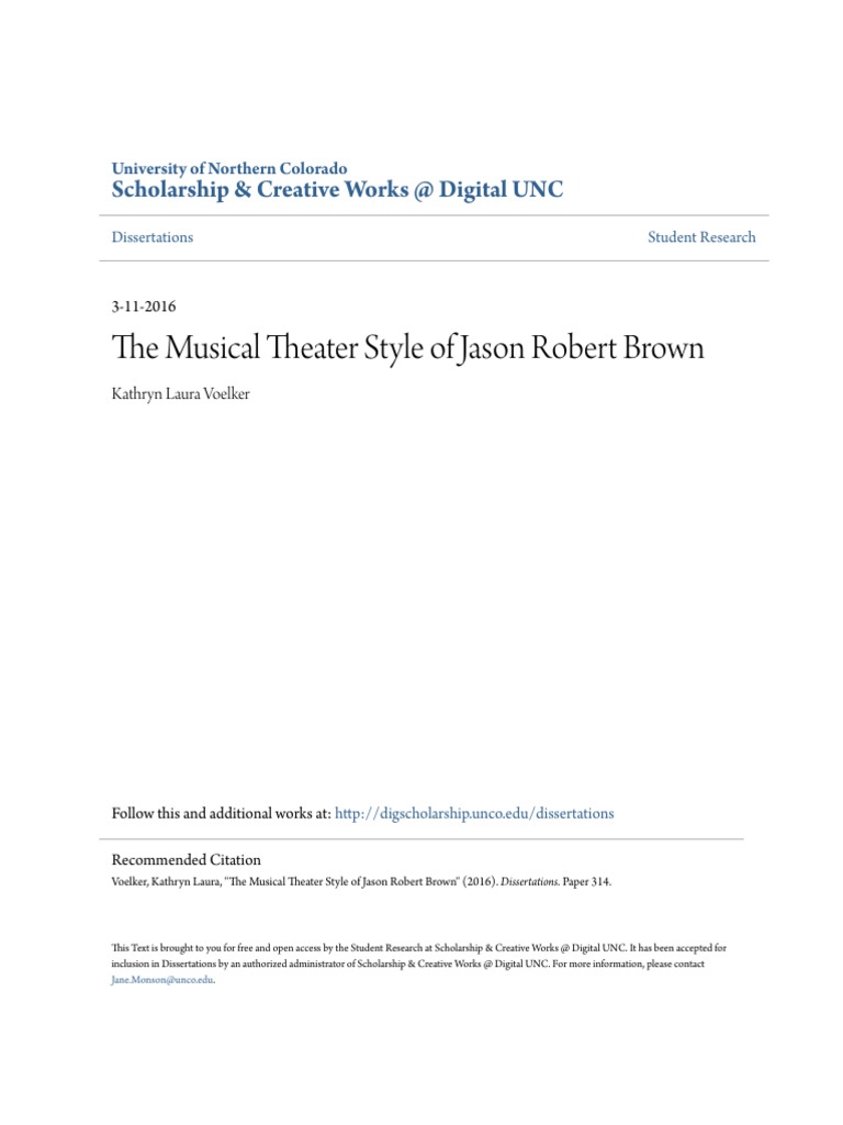 Dissertation musical theatre