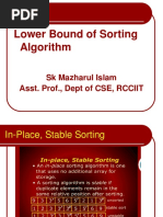 Lower Bound of Sorting Algorithm: SK Mazharul Islam Asst. Prof., Dept of CSE, RCCIIT