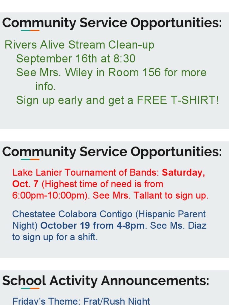 Community Service Opportunities | PDF