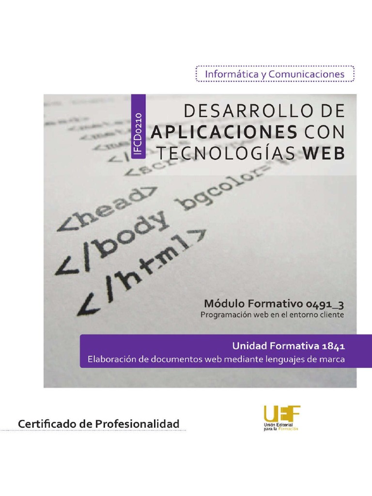 MF0491 - 3 UF1841 Elaboración de Documentos Web Mediante Lenguajes de ...