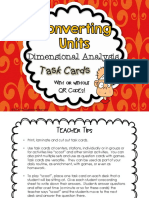 dimensional analysis task cards