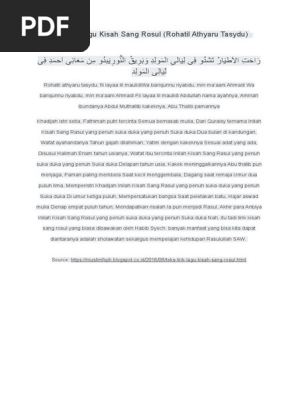Teks Lirik Lagu Kisah Sang Rosul Lirik kagu kisah sang rosul yang dinyanyikan habib syech bin abdul qodir assegaf, bisa menyejukkan hati. teks lirik lagu kisah sang rosul