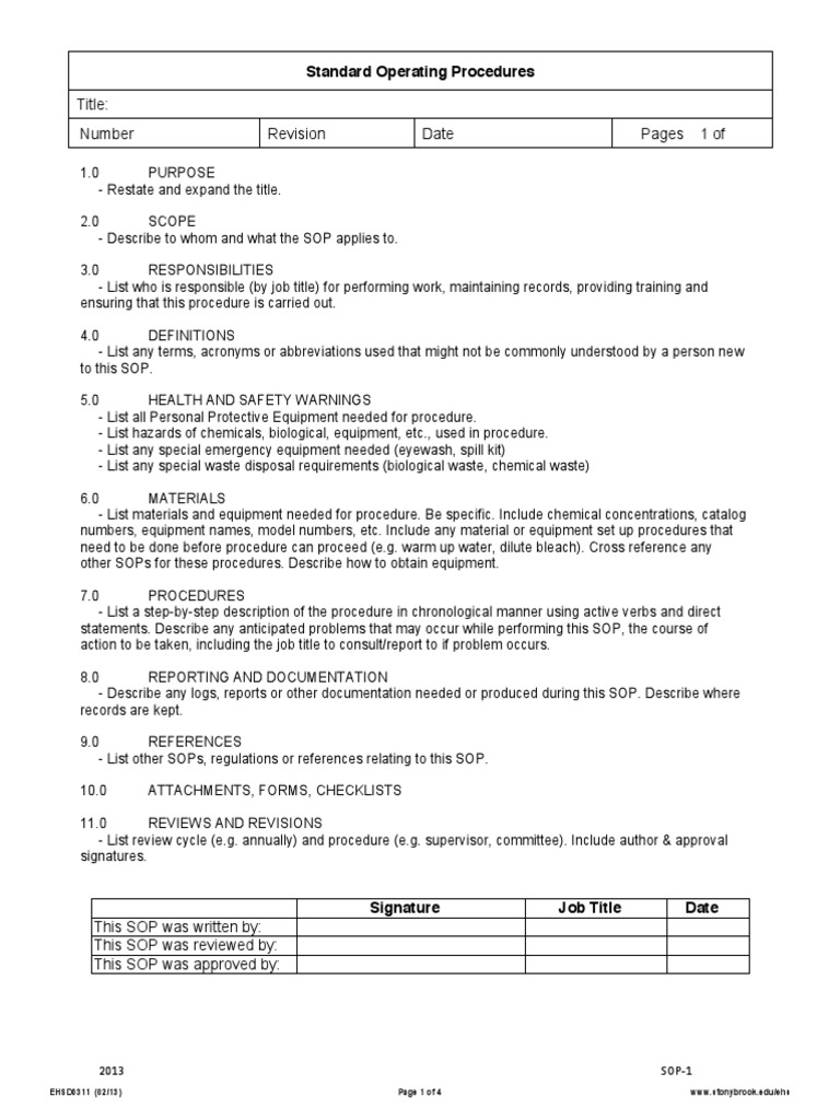 SOP Template | Laboratories | Safety | Free 30-day Trial | Scribd