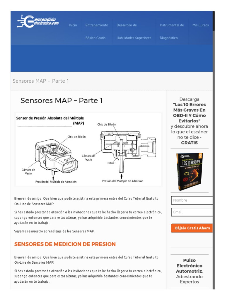 Sensores MAP Parte 1 Encendido Electronico Presión Sensor
