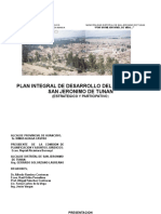 Plan Integral de Desarrollo San Jeronimo de Tunan