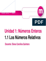 1.1 Los Numeros Relativos