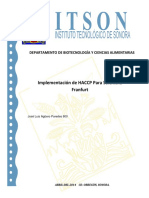 Implementacion de Haccp para Salchicha Franfurt