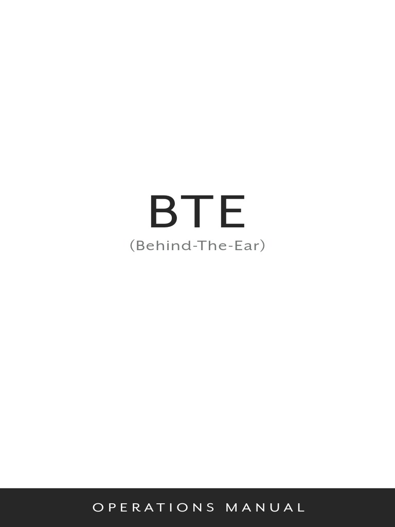 Operations Manual Bte Pdf Hearing Aid Hearing Loss