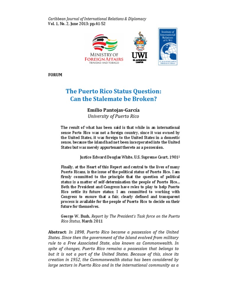 The Puerto Rico Status Question Explained | PDF | Commonwealth (U.S ...