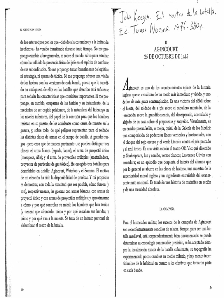 El Rostro De La Batalla Pdf Pdf