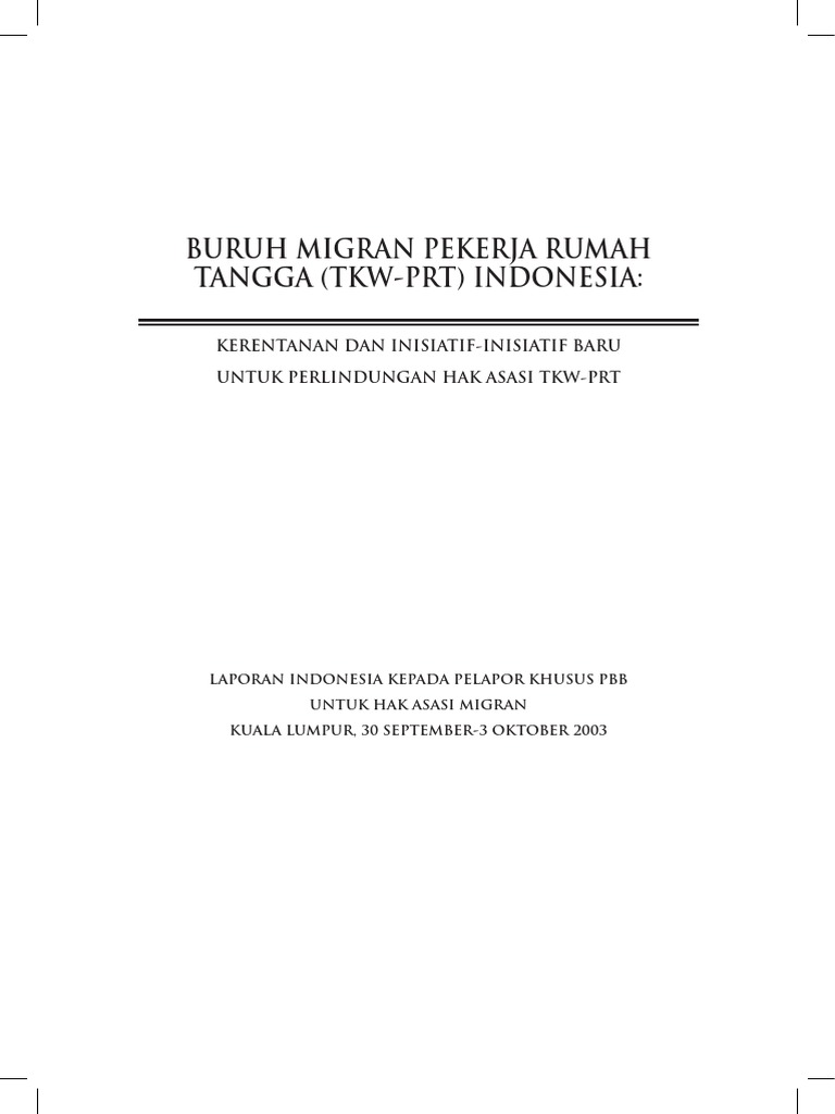 Buruh Migran Pekerja Rumah Tangga Tkw Prt Indonesia
