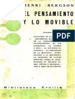 (Ensayos y Conferencias) Henri Bergson-El Pensamiento y Lo Movible-Ediciones Ercilla (1936)