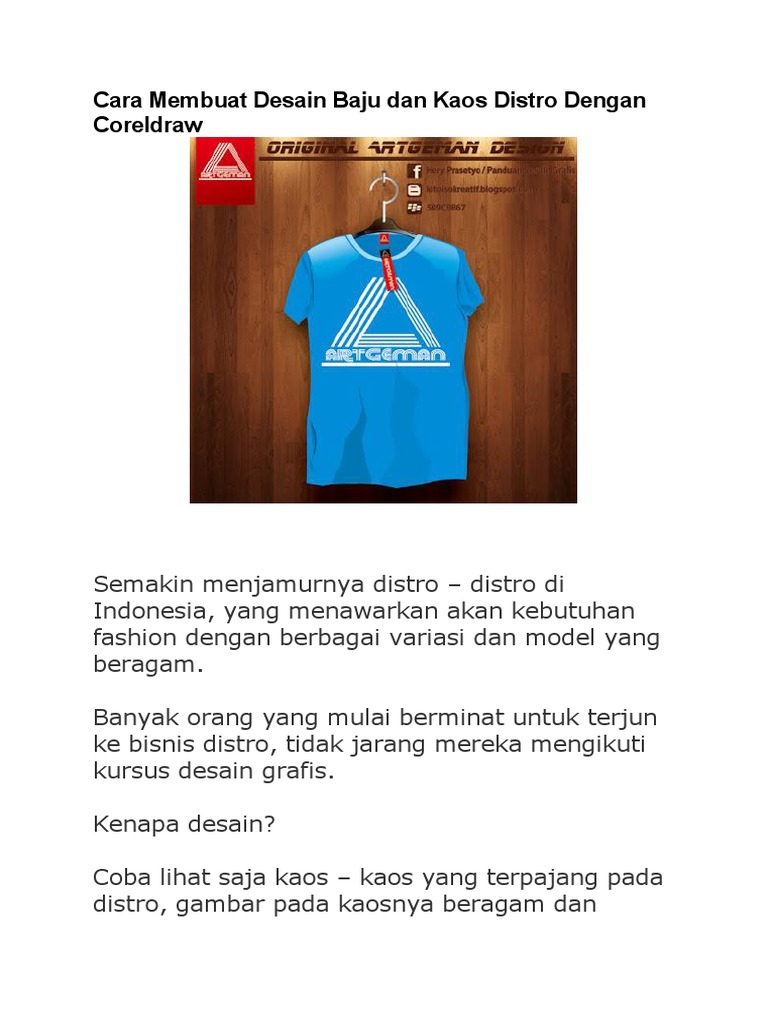 Cara Membuat Desain Baju Dan Kaos Distro Dengan Coreldraw