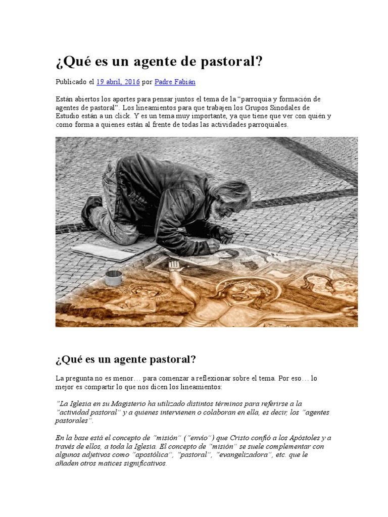 Definición de Agente Pastoral Católico | PDF | Iglesia Católica ...