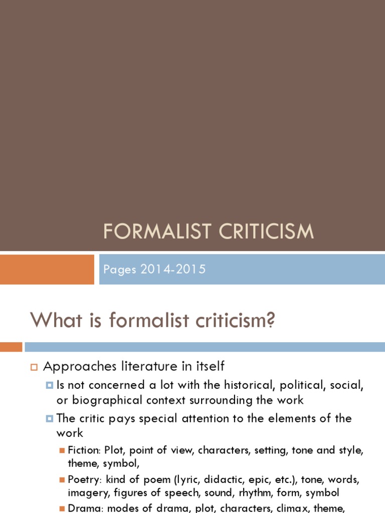 Formalist Criticism | PDF | Poetry | Narration