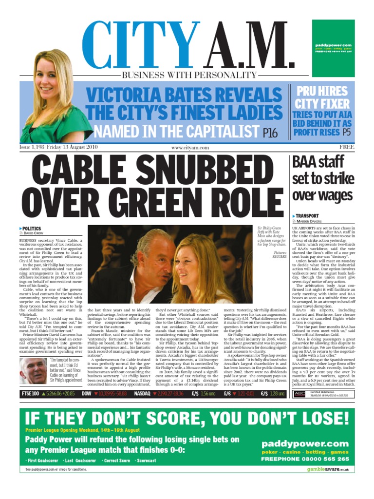 Cityam 2010-08-13 | PDF | Greek Government Debt Crisis | Bp